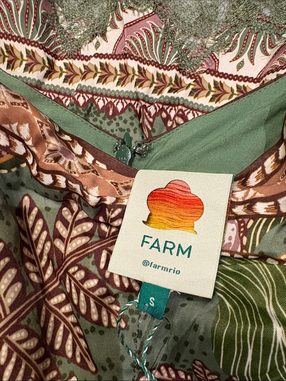Farm Rio - Dotted Foliage Midi Dress - Picture 6 of 6